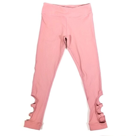 Badgley Mischka Sport Pink High rise Cut Out Ankle Leggings Women's Small - Picture 1 of 5